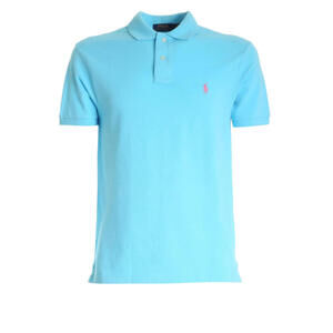 Polo Ralph Lauren Short Sleeve Shirt Blue 100% Cotton Mesh Classic Fit Medium